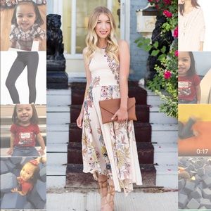 Grey with flowers free people dress